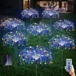 Solarna lampa ogrodowa z fajerwerkami LED i pilotem - Dekoracje ogrodowe, hurt