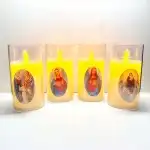 Set de 4 lumânări religioase LED - Flacără mobilă | Magazin, en-gros