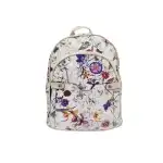 Rounded floral backpack - beige, wholesale