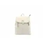 Lychee patterned backpack with flap - beige, wholesale