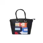 Geantă tote colorată - neagră, en-gros