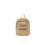 Rucsac rotunjit cu fermoar multiplu - bej, en-gros