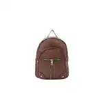 Rucsac rotunjit cu cusături decorative - maro, en-gros