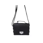 Geantă mică nituită și geantă crossbody cu încuietoare metalică - neagră, en-gros