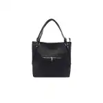 Miękka torba na ramię typu shopper - czarna, hurt
