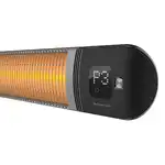 Инфрачервен нагревател за тераси LUXEVA PRO WL 2500W, IP65, стенен, 6 степени на мощност, термостат, таймер, дистанционно, черен, Супрева на едро