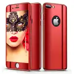 Калъфът за телефон Apple iPhone 8 предлага пълна 360 защита Ultrathin Red Mirror + Glass Foil