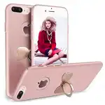 Калъфът за телефон iPhone 8 Plus предлага защита 3 в 1 ултратънък копринен розов пръстен с лък