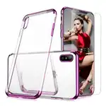 Калъфът за телефон Apple iPhone X предлага защита Lux Ultrathin Clear Shade Violet + Glass Foil