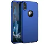 Калъф за телефон Apple Iphone X 360 предлага пълна защита Ultrathin Deluxe Blue + Glass Foil