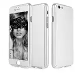 Калъф за телефон Apple iPhone 6 Plus / 6S Plus предлага 360° защита Ултратънък пълен сребрист + стъклен филм