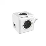 Multi-socket 2 USB porttal PowerCube |Eredeti 2xUSB| - Szürke, nagykereskedelmi Supreva