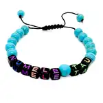 Personalized bracelet with Topaz stones, adjustable 16-21cm, wholesale