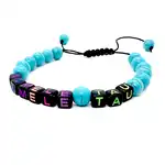 Personalized bracelet with Topaz stones, adjustable 16-21cm, wholesale