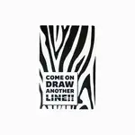 Недатиран дневник A5 с надпис „Come On Draw Another Line“, с мотив зебра, на едро