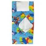 Set 3 piese de iarna paturica cu cearsaf si pernuta pentru pat 140x70 cm Deseda Aiurila albastru, angro Supreva