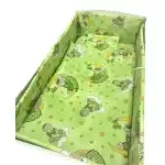 Lenjerie de patut bebelusi 5 piese cu aparatori laterale pe burete Bunicul Ursulet CN - 140*70 cm, en-gros Supreva