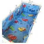 Lenjerie de patut bebelusi 5 piese cu aparatori laterale pe burete Cars CN - 140*70 cm, angro Supreva