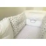 6db oldalvédő ágy szett 140x70 cm Deseda White - Sötétkék csillagok fehéren, Supreva nagyker