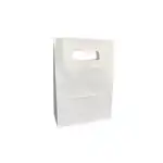 Torba papierowa biała kraft, 14×21+7 cm, 70g/m2, z wyciętymi uchwytami (z wewnętrznym wzmocnieniem), kpl. 25 szt., hurtownia Supreva