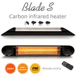 Нагревател Veito Blade S 2.5kW, Електрически, Инфрачервен, Тераса, Вътрешно-Външен, Карбон, Алуминий, Черен, на едро Supreva