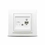 Zena White Socket 1xUTP Cat6E ST wholesale Supreva