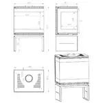 Метална камина A-CAMINETTI SCANDINAVIAN 65, свободностояща, на дърва, максимална мощност 12 kW, КПД 80%, черна, на едро Supreva
