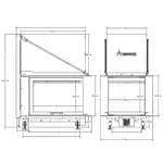Камина на дърва модел A-CAMINETTI CRYSTAL 3D 50 x 70, 3 стъклени страни, врата на панти, 12 kW номинална мощност, Супрева на едро