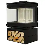 Метална камина A-CAMINETTI SCANDINAVIAN 65, свободностояща, на дърва, максимална мощност 12 kW, КПД 80%, черна, на едро Supreva