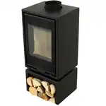 Метална камина A-CAMINETTI PANORAMA RS18, свободностояща, на дърва, максимална мощност 8 kW, КПД 80%, черна, на едро Supreva