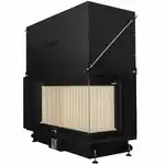 Камина на дърва модел A-CAMINETTI QUATTRO R100, 2 стъклени страни, врата на панти, 17 kW максимална мощност, Супрева на едро