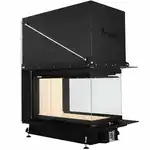Камина на дърва модел A-CAMINETTI CRYSTAL 3D MAX, 3 стъклени страни, врата на панти, 16 kW номинална мощност, Супрева на едро