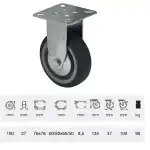 FDPE 1001 1001, Fix villás, 100 mm-es kerékkel