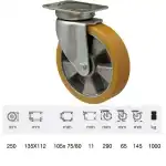 JBAU 2503 6550, Фиксирана вилка за тежък режим на работа с колело 250 mm