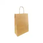 Torba papierowa naturalna kraft, półsatyna, 22×31+10 cm, 90g/m2, skręcone uchwyty, kpl. 25 szt., hurtownia Supreva