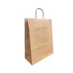 Torba papierowa półsatynowa kraft naturalna, 32x41+12 cm, 100g/m2, skręcone uchwyty, kpl. 25 szt., hurtownia Supreva