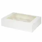 Pudełko kartonowe biodegradowalne, z okienkiem z bioplastiku PLA, z wkładem na 12 muffinek, białe, kpl. 25 szt., hurtownia Supreva