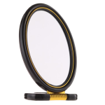 Makeup mirror with magnifying glass and stand, plastic, black, Top Choice, 17x13 cm