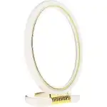 Make-up mirror with magnifying glass and foot, plastic, white, Top Choice, 14 x 11 cm