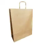 Torba papierowa naturalna kraft, 45×48+17 cm, 100g/m2, z płaskimi uchwytami, kpl. 25 szt., hurtownia Supreva