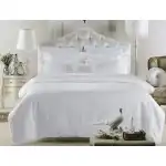 Husa perna, tiv 3cm, Percale alb 125 g/mp, bumbac 100%, 70 x 70 cm