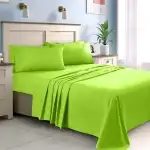 Bed sheet with elastic from ranforce 100% cotton, density 120 g/m2, Green, 160/200cm
