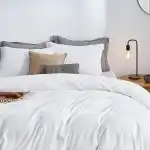 Husa pilota, Percale alb 125 g/mp, bumbac 100%, 180 x 215 cm
