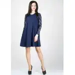 Loose fit dress with lace sleeves, wholesale stock