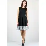 Women's Black Pleated Backless Formal Dress Wholesale