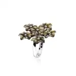 Fekete kagyló Mother Pearl Flower ezüst gyűrű nagykereskedés