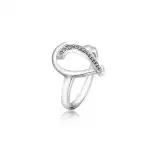 Silver ring with zircons, wholesale warehouse