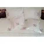 Ágynemű Pillangók, hímzés, 6 db, fehér/többszínű, 100% pamut (1 paplanhuzat 200x220, 1 lepedő 260x240, 2 párna 50x70, 2 díszpárna 45x45), nagykereskedés Supreva
