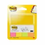 Самозалепващи индекси Post-it 670-4, хартиени, 20 мм х 38 мм, микс, неон, 4 х 50 л, на едро