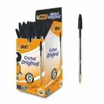 Химикалка BIC Cristal Original Medium, еднократна, връх 1.0 мм, черна, на едро